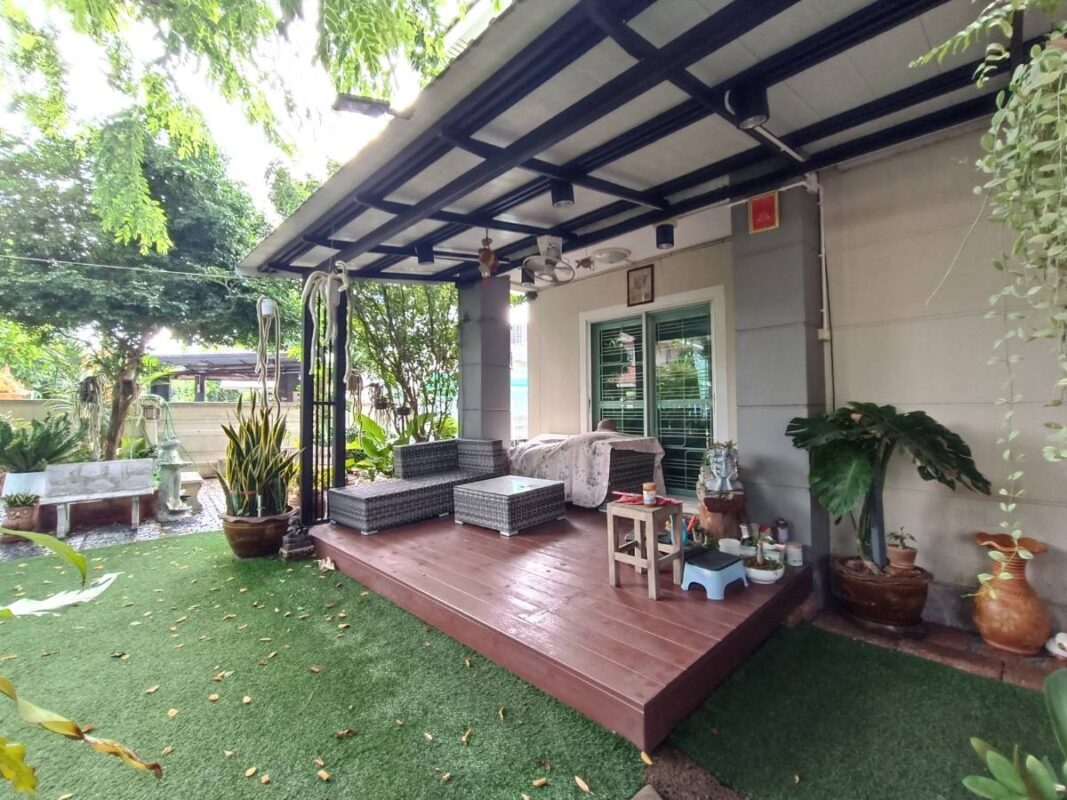 ขายบ้านเดี่ยว สาย 5 พรทวีบ้านวิวสวน จัดสวนปลูกต้นไม้ หน้าบ้าน